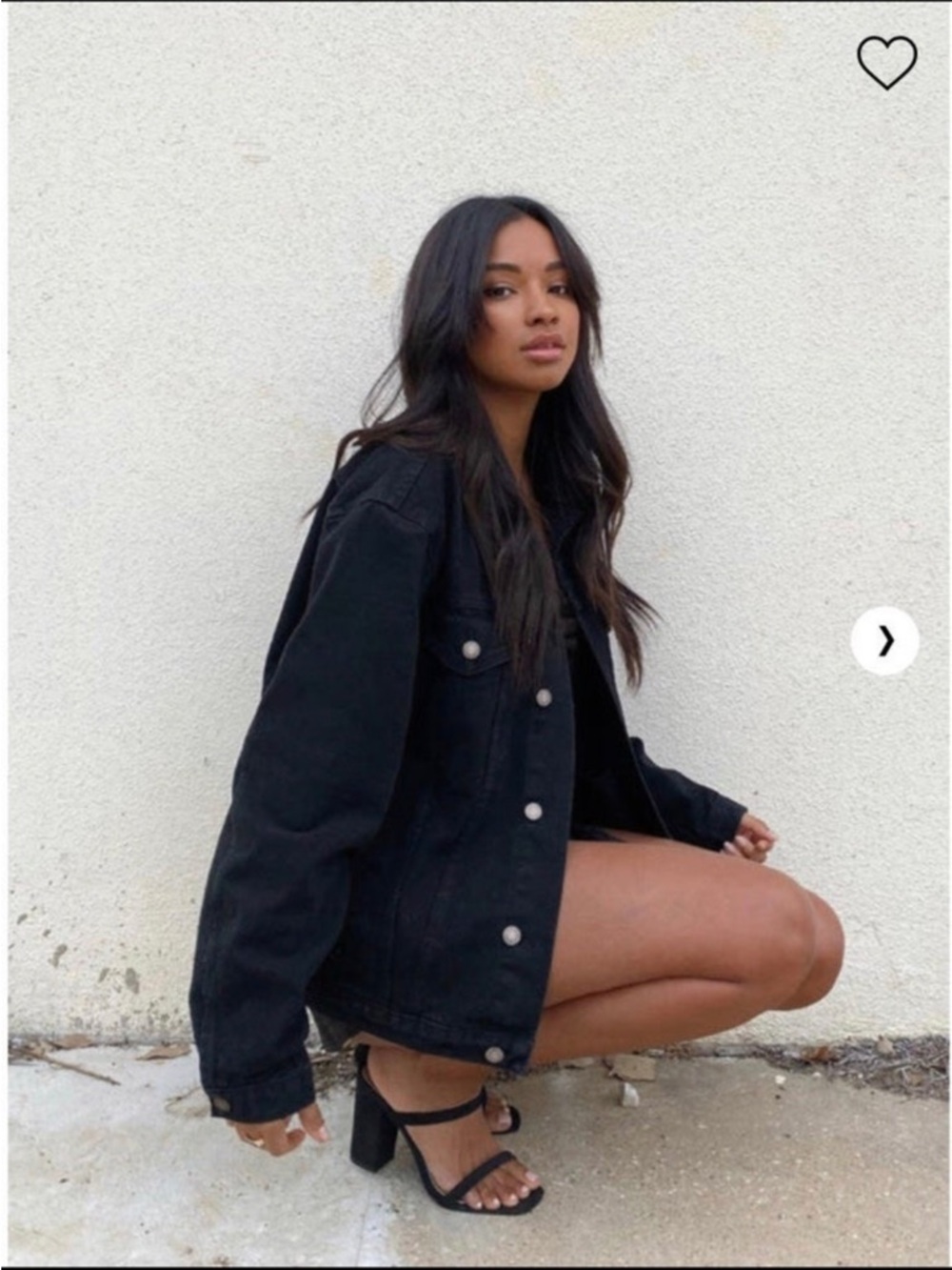 Princess Polly Black Oversized Denim Jacket